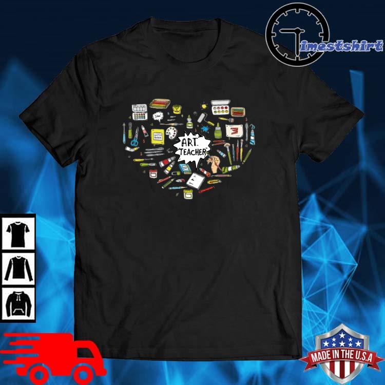 Heart art teacher shirt